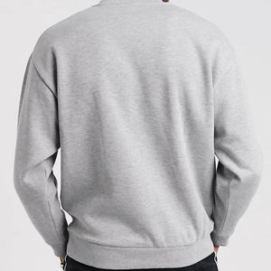 Mens Olive Green <b>Plain</b> Crew Neck Long Sleeve Fleece Sweatshirt Custom Logo OEM ODM Wholesale Apparel - Product Image 5