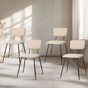 Set Moderno di 4 Sedie Imbottite Bianche per Cucina, Bar, Ufficio o Soggiorno in Schiuma - Product Image 4