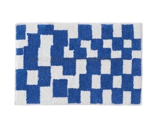 Tapete De Banho De Microfibra Ultra Absorvente Com Forma Quadrada De Logotipo Personalizado E Padrão Listrado Da Índia Exportador à Venda