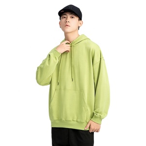 Latest Trend OEM Men's Drop Shoulder Heavy Weight Plain Drawstring Hoodie With Kangaroo Pocket Men's Pullover Hooded Sweat Shirt - Product Image 3