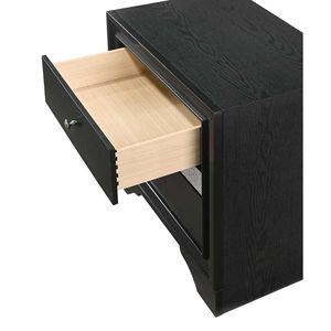Comodino Moderno di Lusso in Legno Massello con 2 Cassetti e Vassoio Estraibile per Gioielli, Pannello Argento, Arredamento Camera da Letto - Product Image 3