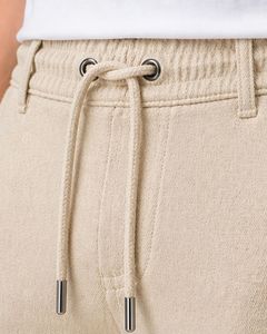 Men Beige Slim Fit Casual Jogger Pants Elastic Waist <b>Drawstring</b> <b>Trousers</b> Soft Fabric Comfortable Daily Wear Stylish Look - Product Image 3