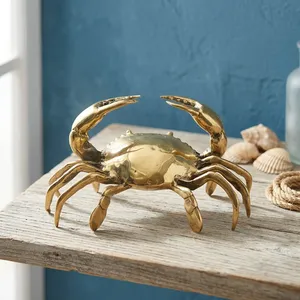 Figura de Cangrejo de Latón Hecha a Mano, Escultura Marina Costera, Estatua Detallada de Cangrejo Marino, Decoración Náutica para Mesa - Product Image 6