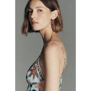 High Quality 100% Cotton V-<b>neck</b> Sleeveless Maxi Dress Summer Breathable <b>Tie</b>-Dye Floral Print Sustainable Autumn Season Friendly - Product Image 2