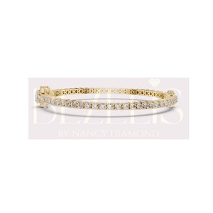 Brazalete de oro amarillo de 14k con diamantes cultivados en laboratorio, brazalete de diamantes certificado, joyería ética, brazalete de diamantes para mujer, regalo y para usar en fiestas. - Product Image 4