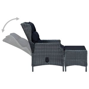 Silla de Jardín Redonda Grande de Ratán PE Gris Oscuro, Muebles de Exterior Elegantes y Duraderos - Product Image 4