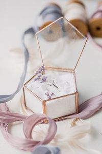 Customized <b>Hexagon</b> Glass Jewelry <b>Box</b> with Metal Frame, Decorative Storage Organizer Ring <b>Box</b> For Wedding <b>Gift</b> & Home use - Product Image 2