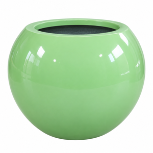 Pot de fleurs en fibre de verre durable, léger, rond, avec finition brillante, pour décoration intérieure et extérieure, disponible en plusieurs couleurs - Product Image 4
