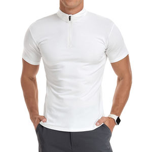 Camiseta de Hombre con Cierre de Cremallera de Diseño Único, Ligera, de Secado Rápido, Suave, 100% Poliéster, Transpirable, Informal, Lisa - Product Image 4