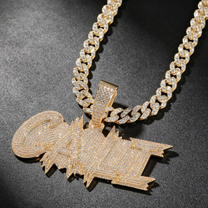 Pendentif personnalisé en moissanite, luxe, argent, style hip-hop, serti de pierres, bijou statement pour homme, cadeau tendance - Product Image 4