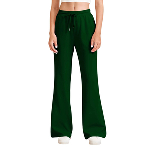 Wide Leg Sweatpants <b>Men</b> Elastic Waist Drawstring Casual <b>Pants</b> With Side Pockets Green Spandex Cotton Blend Autumn Wear - Product Image 6