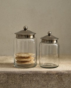Premium Decorative <b>Glass</b> Jar Gold Floral Design Kitchen Storage Canister Elegant Gold Floral <b>Glass</b> <b>Container</b> Luxury Tabletop - Product Image 6
