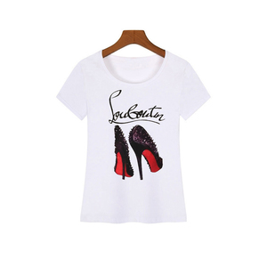Servicio de etiquetas privadas y colgantes personalizados, camisetas para mujer con marca personalizada, camisetas para mujer de fácil cuidado, venta al por mayor. - Product Image 4
