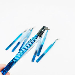 Pince à cils bleue très vendue, pointe en fibre pour volume intense, maintien optimal, précision chirurgicale, en acier inoxydable de qualité supérieure - Product Image 6