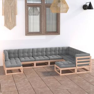 Conjunto Modular Grande para Jardín, Madera de Pino Sólida Natural, Muebles Resistentes para Exteriores - Product Image 1