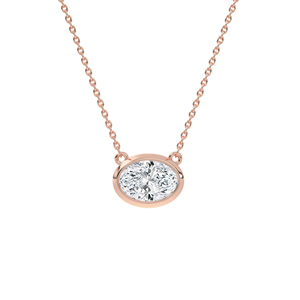 Collar con Colgante de Diamante Ovalado Cultivado en Laboratorio, Oro Sólido de 14K/18K, Joyería Minimalista para Uso Diario, Regalo de Lujo para Mujer - Product Image 1