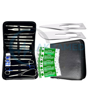 Kit de formation en suture chirurgicale de 55 pièces, certifié CE, ensemble d'instruments de chirurgie générale avec lames de scalpel et étui de transport - Product Image 6