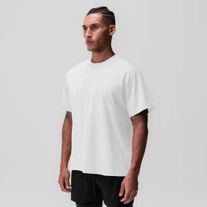 T-shirt Homme Personnalisé en Coton Lourd 100% Lavé à l'Acide, Coupe Oversize Respirante, Col Rond, Manches Courtes Imprimées, Style Streetwear Uni - Product Image 5