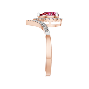 Anel natural do halo do diamante do rubi 14K/18K ouro luxo clássico casamento noivado festa Prong configuração IGI certificado personalizado OEM ODM - Product Image 2