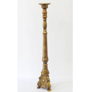 Candelabro de aluminio y latón con relieve antiguo, soporte de vela de diseño clásico indio, hecho a mano, largo, para suelo - Product Image 1