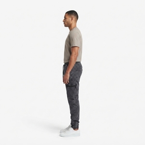 Pantalon de jogging fuselé pour homme en toile de canard double genouillère, délavé à l'acide, 450 GSM, lourd, durable, infroissable et respirant - Product Image 3