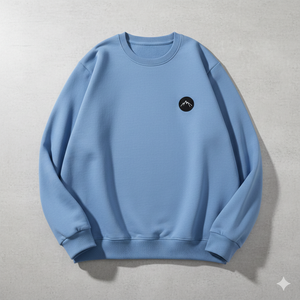 Sweat-shirt à col rond brodé surdimensionné, motif uni, grammage lourd, streetwear d'hiver pour couples, OEM - Product Image 3