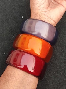 Brazaletes Minimalistas de Resina, Tamaño Estándar, Hechos a Mano |   Pulseras de Acabado Natural para Mujer, Moda Diaria, Estilo Étnico, Regalos - Product Image 3