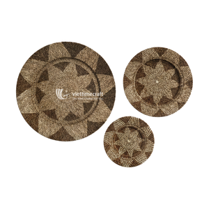 Ensemble de paniers décoratifs muraux en rotin style bohème pour la décoration de la maison - Product Image 2