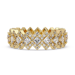 Eternity Band <b>Ring</b> Princess Cut Diamond 14K 18K Yellow Gold Wedding Bridal <b>Ring</b> Custom Design Wholesale Jewelry Manufacturer - Product Image 4
