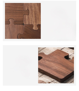 Interlocking Wooden <b>Trivet</b> Set Puzzle Design, Heat Resistant Mat for Pots Bowls Cups, Surface Table Protection Coaster - Product Image 2
