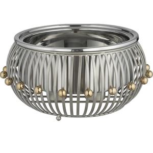 หม้ออุ่นอาหารบุฟเฟ่ต์สแตนเลสหรูหราพร้อมตะกร้าโลหะตกแต่งและฝาปิด สำหรับโต๊ะอาหาร - Product Image 6