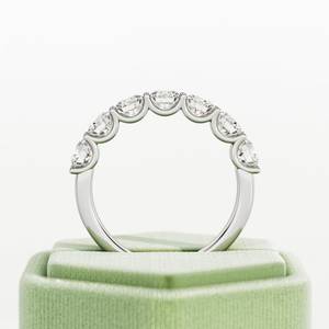 2.1 TCW Lab Grown Diamond <b>Ring</b> , U Shape Diamond Band , <b>Stacking</b> Diamond <b>Ring</b> , 7 Stone Lab Diamond <b>Ring</b>, Diamond Rose Gold - Product Image 6