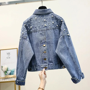 Autumn Winter Vintage Blue Embroidered <b>Denim</b> <b>Jacket</b> Women Loose Short Outerwear Bohemian Cowboy Style Eco-Friendly Big Pockets - Product Image 4