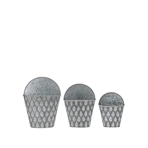 Ensemble de 2 pots suspendus en fer galvanisé pour plantes d'intérieur et d'extérieur, support à fleurs en métal rustique style ferme pour jardin et balcon - Product Image 3