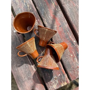 Wholesale Customizable Retro Ceramic Mug <b>Set</b> Striped Design Hand-Made for Home Party Use Dishwasher Microwave Safe Eco-Friendly - Product Image 5