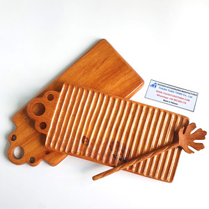 Hot Selling 2026 Eco-Friendly Hand-painted Epoxy Resin Blue Ocean Wood Coaster <b>Set</b> for Kitchenware From Vietnam Manufacturer - Product Image 2