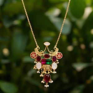 <b>Fashion</b> <b>Necklace</b> Set in Brass Gold Tone Elegant Jewelry Design - Product Image 3
