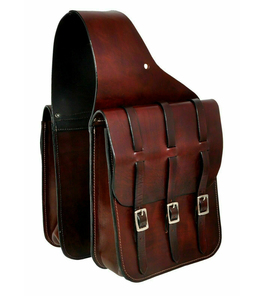 Ensemble de sacs de selle en cuir pour chevaux, 2 pièces, noir, ajustement universel, pochettes de selle pour le rangement de l'équipement d'équitation - Product Image 1