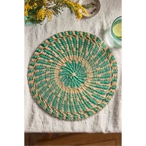 Wholesale Handmade Round Woven Straw <b>Placemat</b> Natural Seagrass Green <b>Table</b> Mat Eco Friendly Kitchen Dining Room <b>Table</b> Decor - Product Image 1