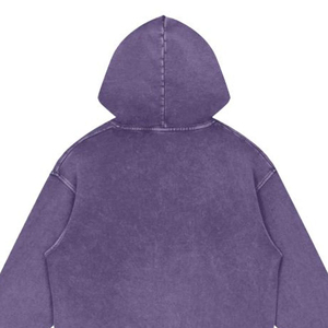 Sweat-shirt à capuche violet surdimensionné pour homme 2026, couleur unie, en molleton bouclette, coupe décontractée, pour l'automne - Product Image 5