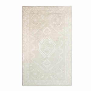Custom Wool Eco-Friendly Non-Slip Hand Tufted Thick Pile Modern <b>Ivory</b> Beige Tonal Geometric Medallion Area <b>Rug</b> for Hotel Villa - Product Image 1