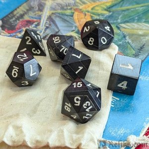 Ensemble de dés polyédriques rustiques en acrylique poli fait main, écologiques, 7 pièces, pour jeux de rôle de table - Product Image 1