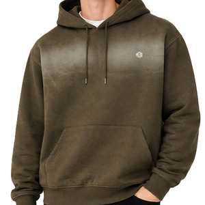 Heavyweight Gradient Wash Cotton Fleece Hoodies for <b>Men</b> Oversized Streetwear <b>Pullover</b> Custom Logo Thick Fabric Bulk Production - Product Image 4
