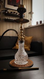 Classic Glass <b>Hookah</b> For Home Lounge Decoration And Stylish Cultural Display With Durable Elegant Glass Finish - Product Image 3