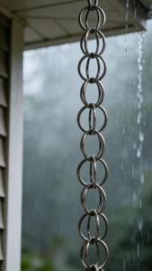 Chaîne de pluie en métal faite à la main pour patio et balcon - Product Image 2