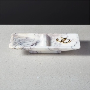 Bandeja rectangular de mármol oscuro de lujo, organizador de piedra, plato decorativo moderno para mesa, bandeja de servicio, diseño premium hecho a mano, calidad de exportación. - Product Image 3