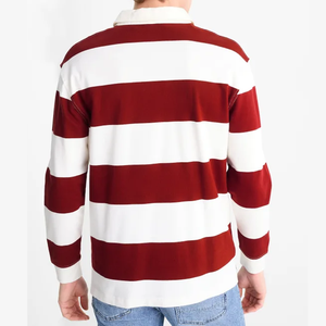 Chemises de rugby à manches longues pour hommes avec logo personnalisé, fabrication OEM, coton et polyester, respirantes, manches longues, personnalisables - Product Image 2