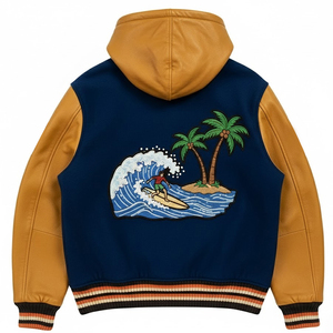 Casual Streetwear <b>Baseball</b> Hooded Varsity <b>Jacket</b> <b>for</b> <b>Men</b> Winter College Customizable Design <b>Men</b> Hooded Letterman <b>Jacket</b> - Product Image 2