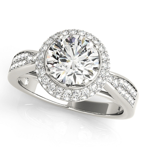 IGI Certified Lab Grown Diamond Double Halo <b>Split</b> Shank Engagement <b>Ring</b> Rhodium 10K 14K 18K Gold 925 935 Silver Wedding Gift - Product Image 3