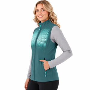Chaleco Térmico para Mujer, Cortavientos, Transpirable, Ligero, con Cierre Frontal, para Senderismo de Verano, Color Verde - Product Image 2